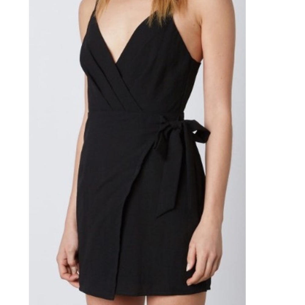 Black mini wrap dress